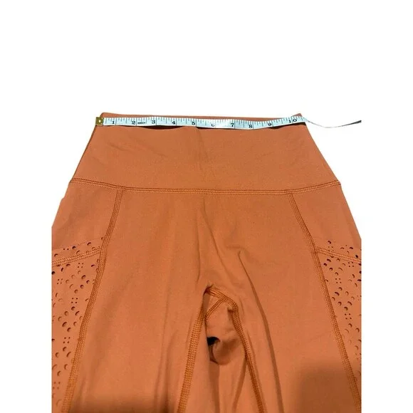 Aerie Rust Orange Laser Cut Side Panel Pocket Leggings Size Small High Rise - Picture 7 of 8